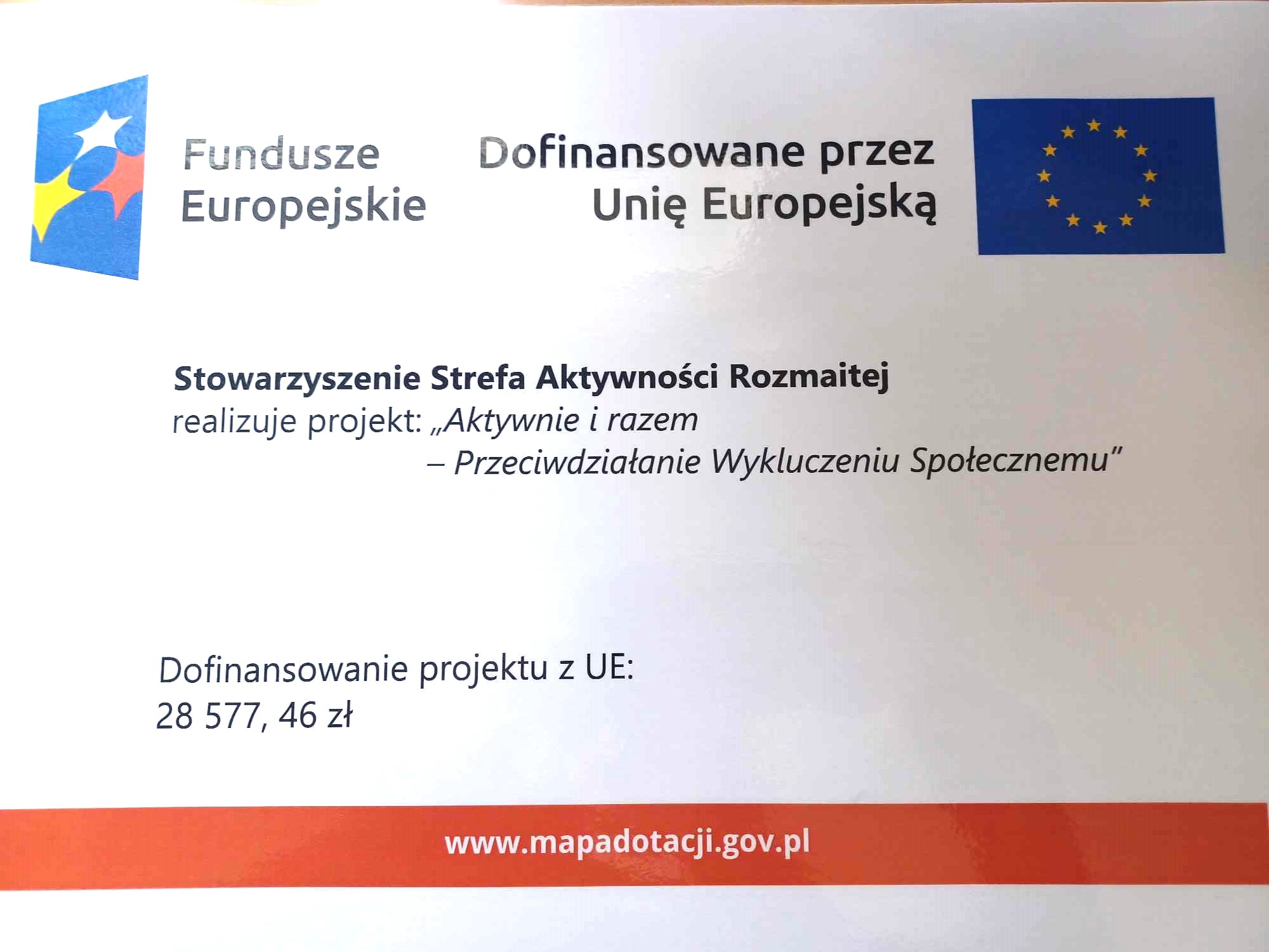 Dofinansowanie projektu z UE